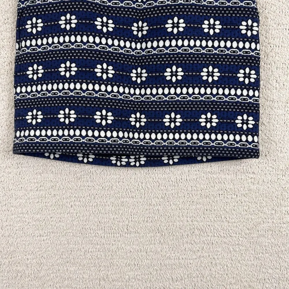 J. Crew Skirt Womens 6 Blue Floral Jacquard Lined Pencil Mini Back Zip Pockets - Picture 7 of 15